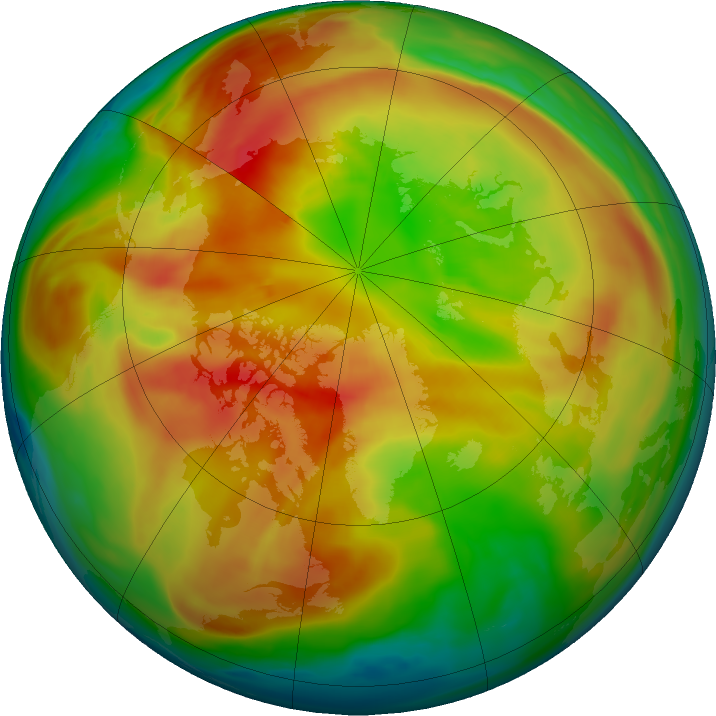 Arctic ozone map for 07 March 2021